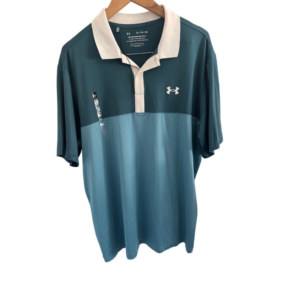 New w/tafs Under Armour Performance Polo 3.0 Mens XL Loose Fit UPF Wicking Green